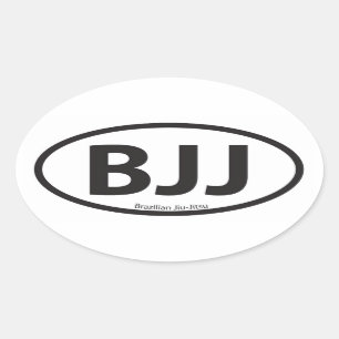 BJJ Euro Style Car Emblem Oval Sticker