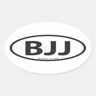 BJJ Euro Style Car Emblem Oval Sticker