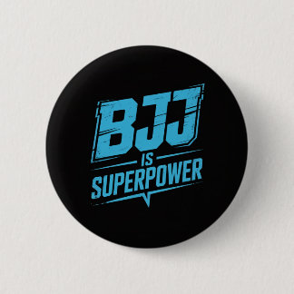 BJJ is Super-Power Vintage Poster Graphic Tee Button