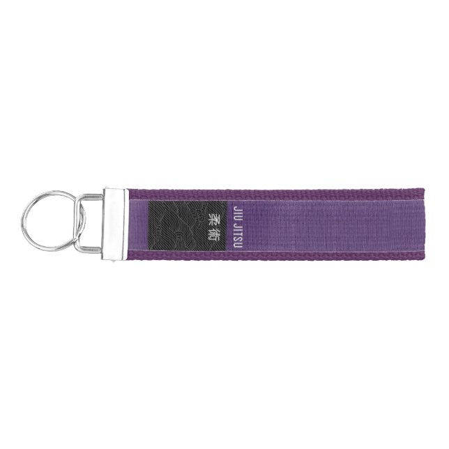 BJJ Jiu Jitsu 柔術 Purple belt Wrist Keychain (Keys on Left)