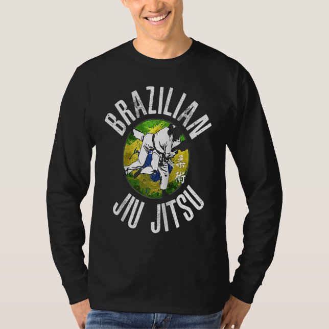 BJJ Jiu Jitsu Brazilian Flag  for Brazilian Jujits T-Shirt (Front)