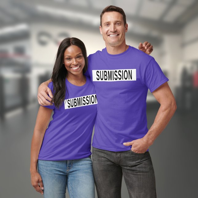BJJ Jiu Jitsu Submission Purple And White T-Shirt (Purple jiu jitsu BJJ submission Tshirt)