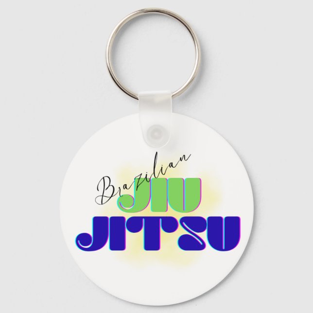 BJJ keychain- Brazilian colors Keychain (Front)