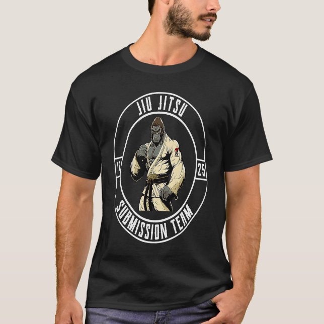 BJJ MMA Gorilla   Brazilian Jiu Jitsu Grappling T-Shirt (Front)
