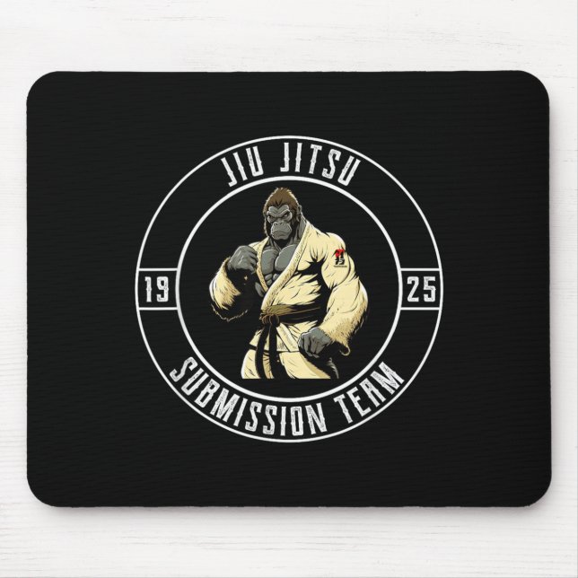 BJJ MMA Gorilla - Funny Brazilian Jiu Jitsu Mouse Pad (Front)