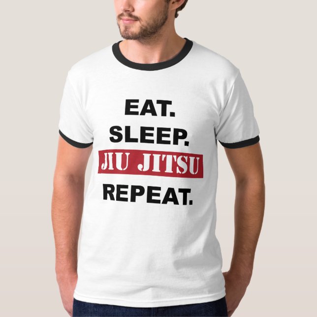 BJJ T-Shirt: Eat, Sleep, Jiu Jitsu, Repeat T-Shirt (Front)
