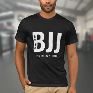 BJJ The Way I Roll Add Your Name Jiu Jitsu Black T-Shirt