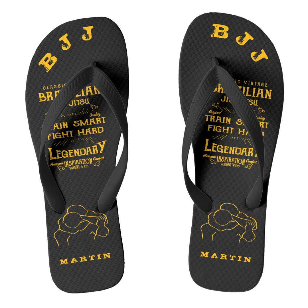 BJJ Train Smart Fight Hard Jiu Jitsu Flip Flops Zazzle
