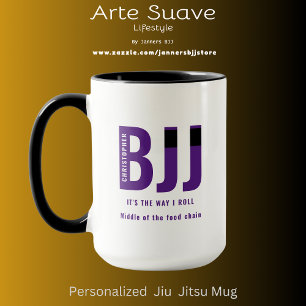 BJJ Way I Roll Add Your Name Jiu Jitsu Purple Belt Mug
