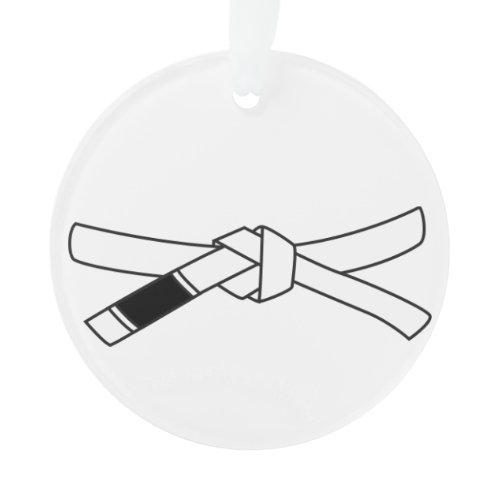 BJJ White Belt Christmas Ornament