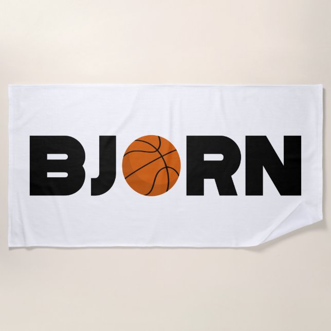 Bjorn Basketball Beach Towel (Front)