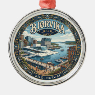 Bjørvika Oslo Norway Metal Ornament