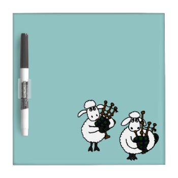 Bk- Sheep Playing Bagpipes Dry Erase Board by tickleyourfunnybone at Zazzle