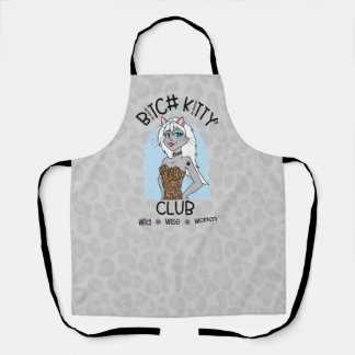BK!TTY Club™ All-Over Print Apron Med - Gray