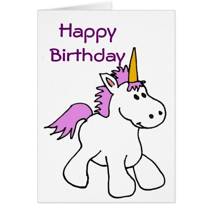 BK  Unicorn Birthday Card