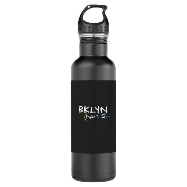 BKLYN NETS - Brooklyn Basketball Pattern Stainless Steel Water Bottle (Front)
