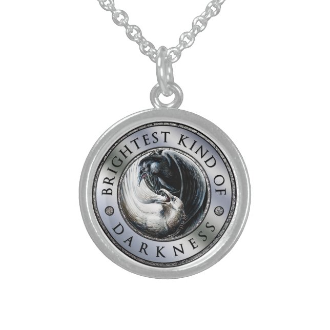 BKoD Medallion Raven Necklace in Sterling Silver (Front)