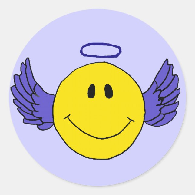 BL- Angel Face Round Stickers (Front)