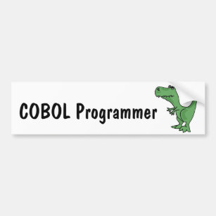 BL- Funny COBOL Programmer Dinosaur Bumper Sticker