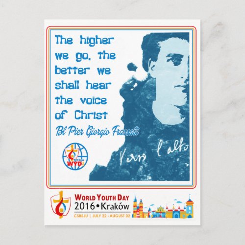 BL PIER GIORGIO FRASSATI WORLD YOUTH DAY 2016 POSTCARD