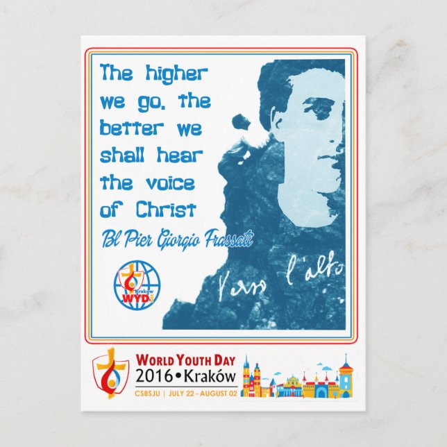 BL PIER GIORGIO FRASSATI WORLD YOUTH DAY 2016 POSTCARD (Front)