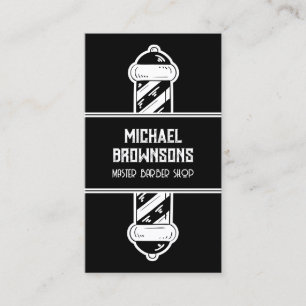 Blac Iconic Modern Vintage Barber Business Card