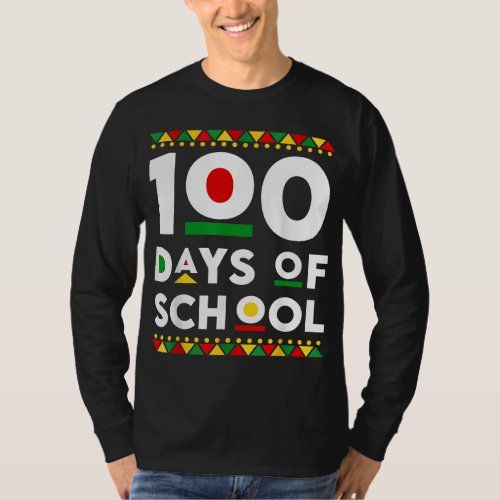 Black 100 Days Of School African American 100th Da T_Shirt