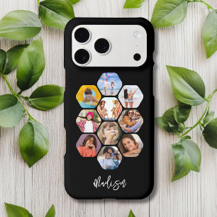 Black 10 Photo Collage Personalized Name iPhone 17 Pro Max Case