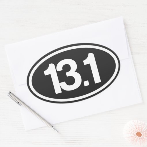 Black 13.1 Sticker (Half Marathon Sticker) | Zazzle