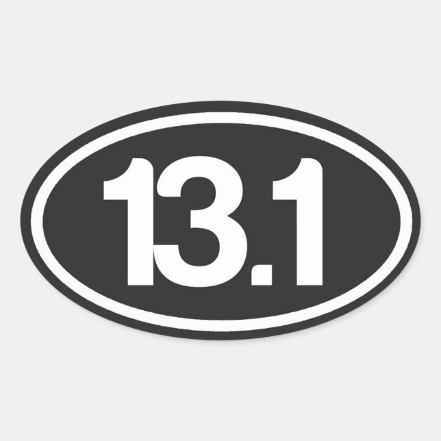 Black 13.1 Sticker (Half Marathon Sticker) (Front)