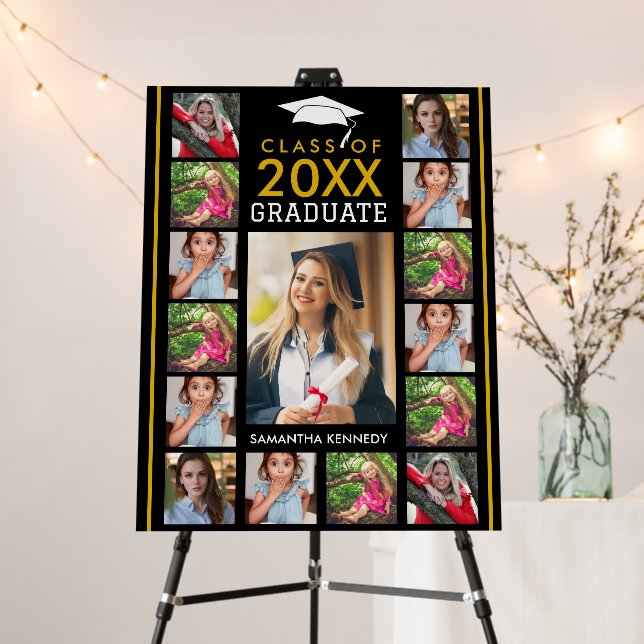 Black 17 Photo Class Of 2026 Graduation Party Foam Board (In Situ (Stand))