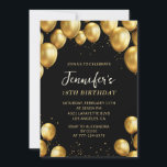 Black 18th birthday invitations Balloons Confetti<br><div class="desc">Black 18th birthday invitations Gold Balloons Confetti</div>