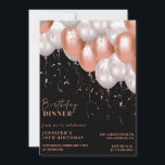 Black 18th birthday invitations Rose gold Pink<br><div class="desc">Black 18th birthday invitations Rose gold Pink</div>