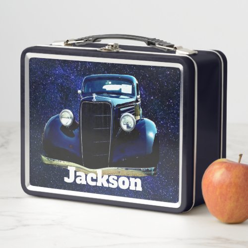 Black 1930 Era Coupe Metal Lunch Box