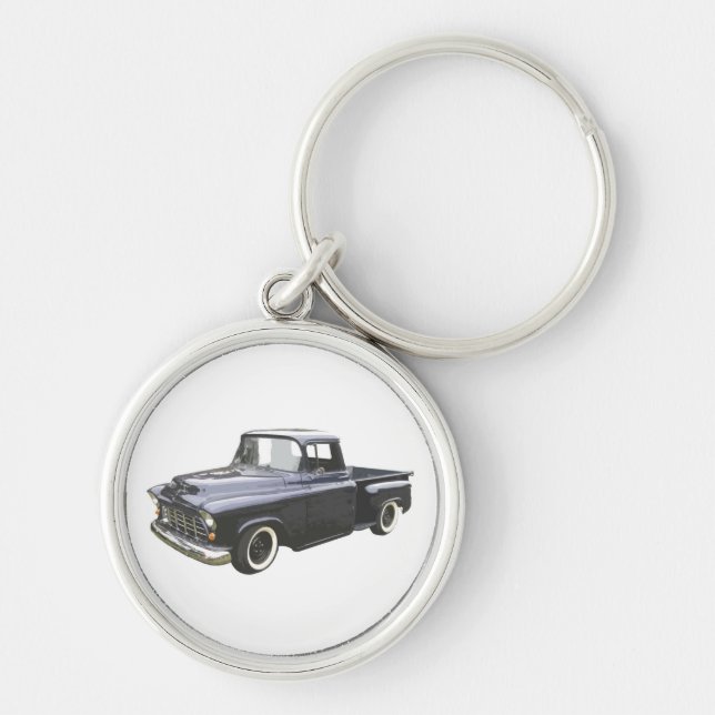 Black 1956 Chevrolet Pickup Keychain (Front)