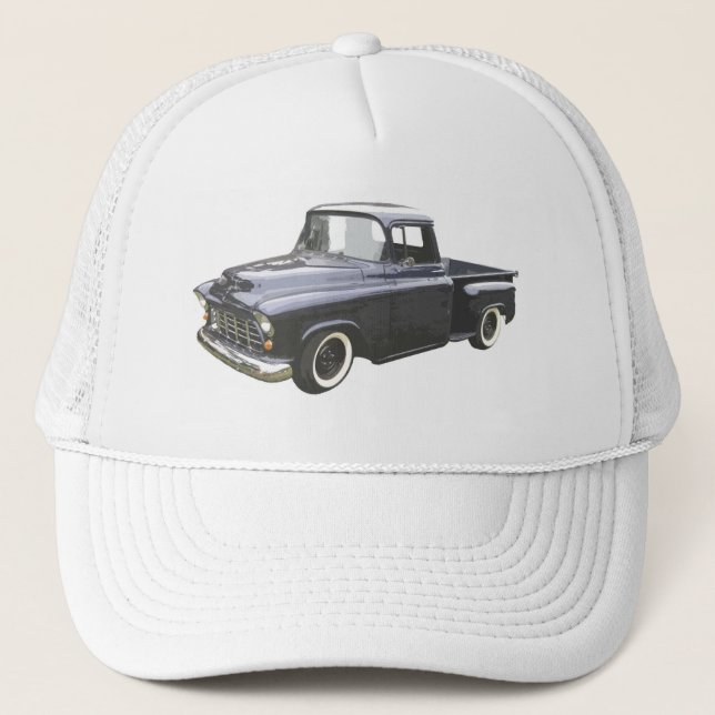Black 1956 Chevrolet Pickup Trucker Hat (Front)