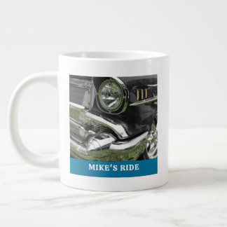 Black 1957 Chevy Car, Name/Message, Your Photo/Art Giant Coffee Mug