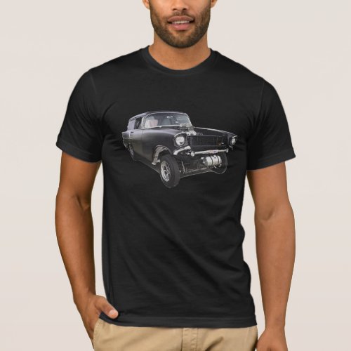 Black 1957 Chevy sedan delivery wagon gasser drag T_Shirt