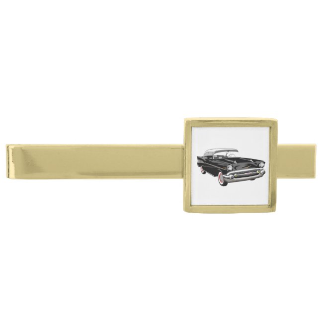 Black 1957 Shoebox Tie Clip (Front)
