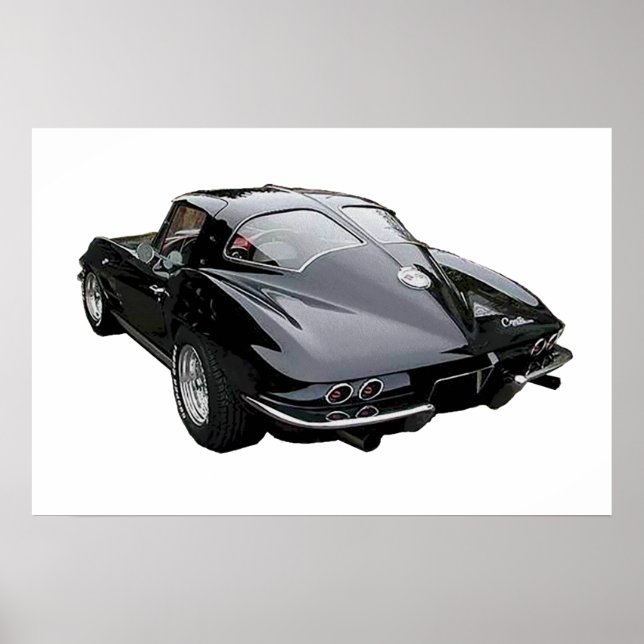 Black 1963 Corvette Stingray Poster (Front)