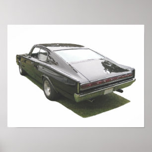 Black 1967 Dodge Charger poster