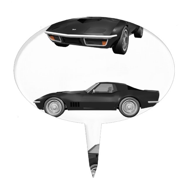 Black 1970 Corvette: Cake Topper (Front)