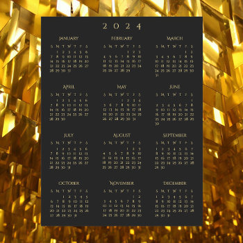 Black 2024 Full Year Calendar Home Fridge Magnet Magnetic Dry Erase Sheet by iCoolCreate at Zazzle