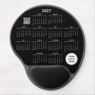 Black 2027 Business Logo Mouse Pad Calendar