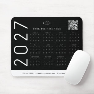 Black 2027 Calendar Business Logo Corporate Mouse Pad