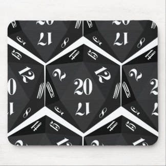 Black-20-Sided-Dice-Pattern Mouse Pad