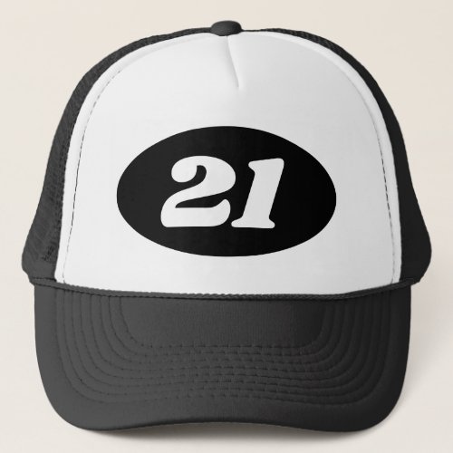 Black 21st Birthday party trucker hat for lads