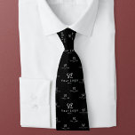 Black 2 sided Logo Business Brand Employee Staff Neck Tie<br><div class="desc">Customizable Neck Tie with modern pattern design. Repeat your main logo in the three uploads OR the main one in the first and other versions in the second and third.</div>