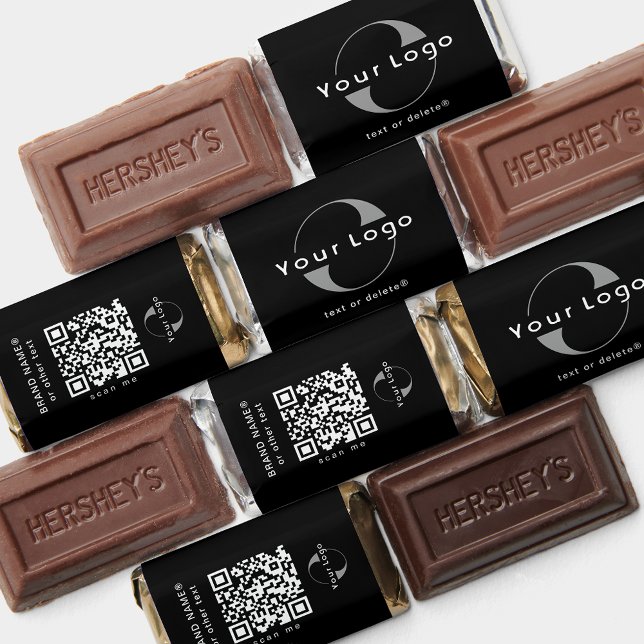 Black 2sided Logo & QR code Business Promotional  Hershey's Miniatures (Creator Uploaded)