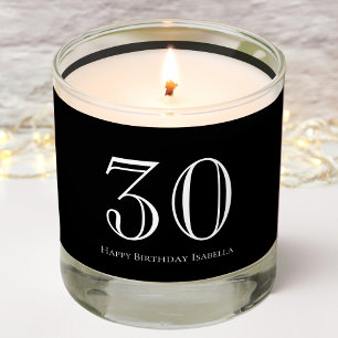 Black 30th Birthday Scented Jar Candle
